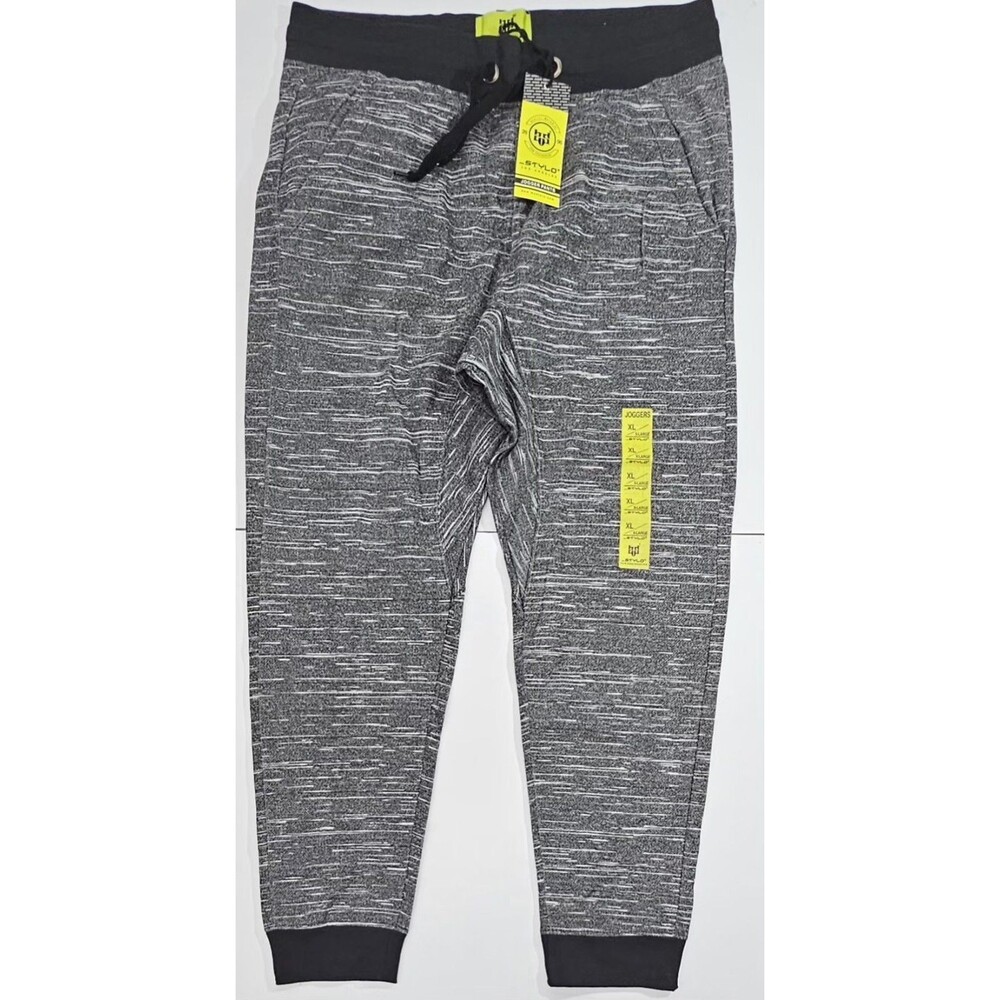 Stylo Mens Jogger Pants XL Black Space Dye Sweatpants NWT Deadstock
